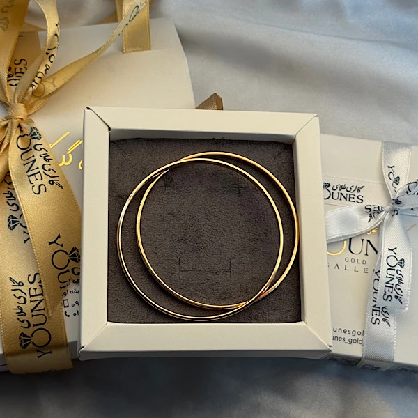 تصویر دوم النگو آینه‌ای ریز طلا